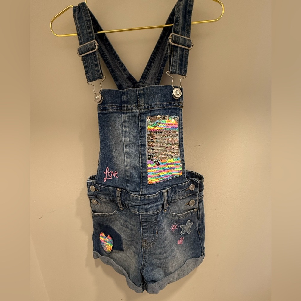 Jordache Blue Denim Kids Overalls with Colorful Accents